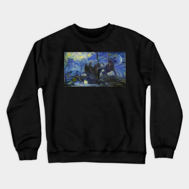 Elden Ring Boss Fight Starry Night Crewneck Sweatshirt by Starry Night